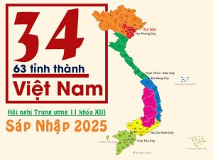 Bản đồ 34 tỉnh thành tại Việt Nam
